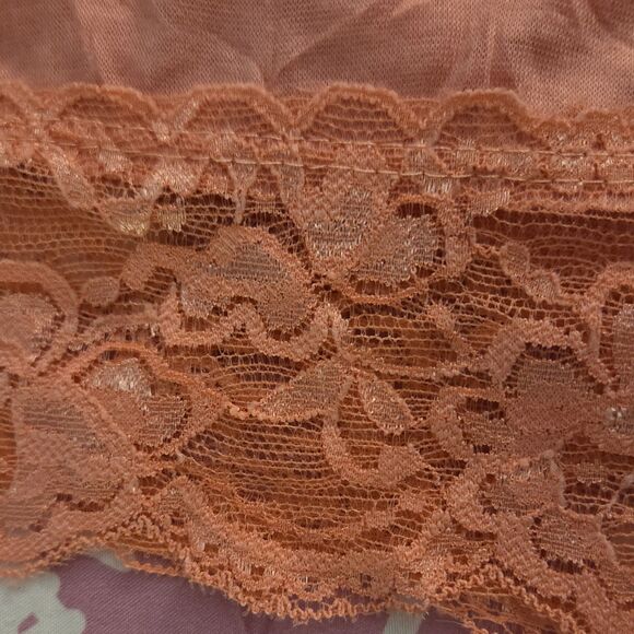 rue21 Peach Lace Chemise Sleeveless Adjustable Strap Large Y2K Camisole Coral - Picture 5 of 9